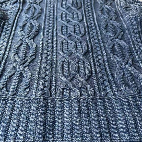 Polo Ralph Lauren Men's Double RL Aran-Knit Vintage Cotton Cardigan - Picture 13 of 14